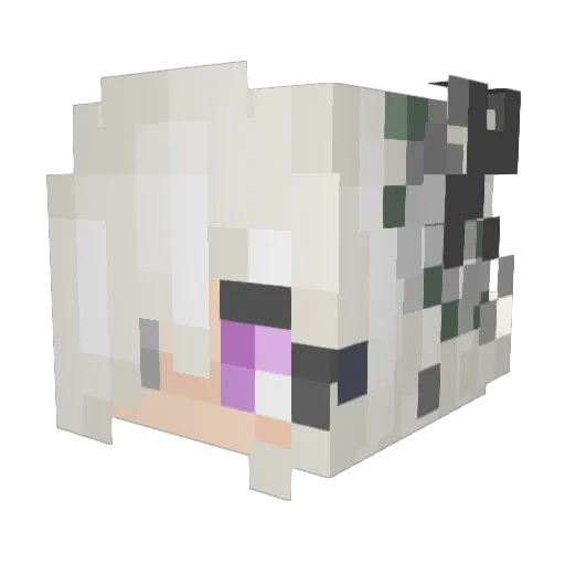 Cutevampirewoman Minecraft avatar head, 3D render