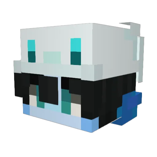 Cuthed Minecraft avatar head, 3D render