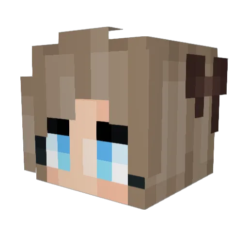 Cutie24 Minecraft avatar head, 3D render