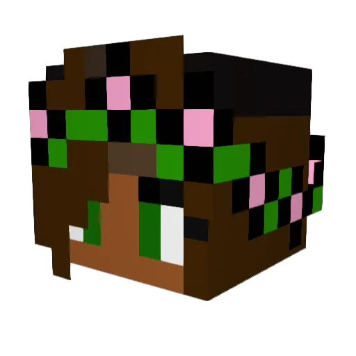 Cutie8000 Minecraft avatar head, 3D render