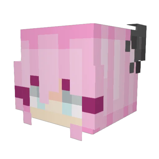 CutieBellX3 Minecraft avatar head, 3D render