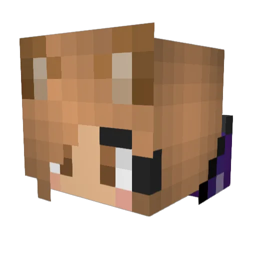 CutieCat808 Minecraft avatar head, 3D render