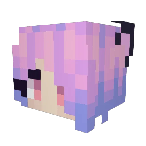 CutieCats_ Minecraft avatar head, 3D render