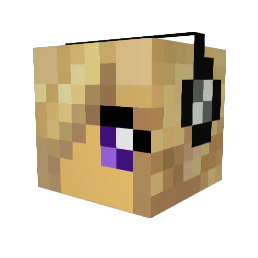 CutieFoal Minecraft avatar head, 3D render