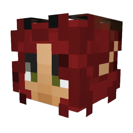 CutieKitten23 Minecraft avatar head, 3D render