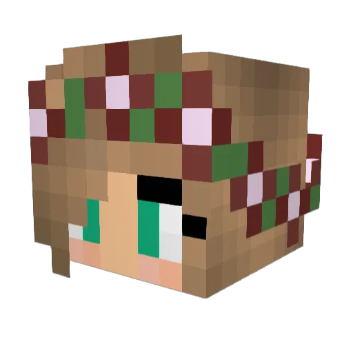 CutiePieRach Minecraft avatar head, 3D render