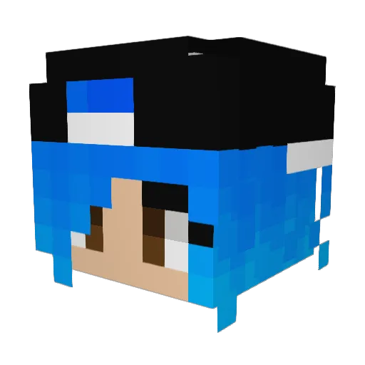CutieSparks Minecraft avatar head, 3D render
