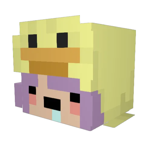 CutiefulBuns Minecraft avatar head, 3D render