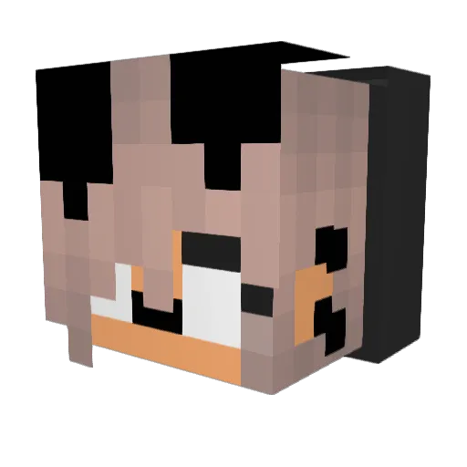 Cutiey Minecraft avatar head, 3D render