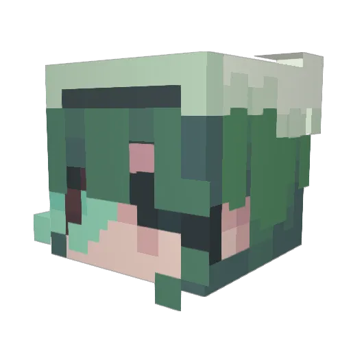 Cuttie_14 Minecraft avatar head, 3D render
