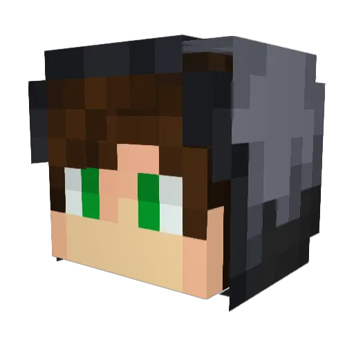 Cuttox Minecraft avatar head, 3D render