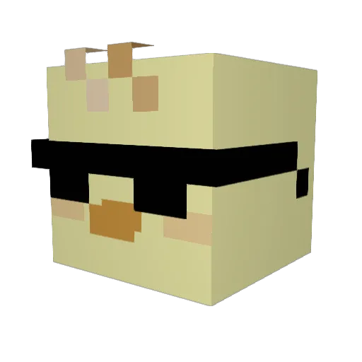 CuttyZark Minecraft avatar head, 3D render