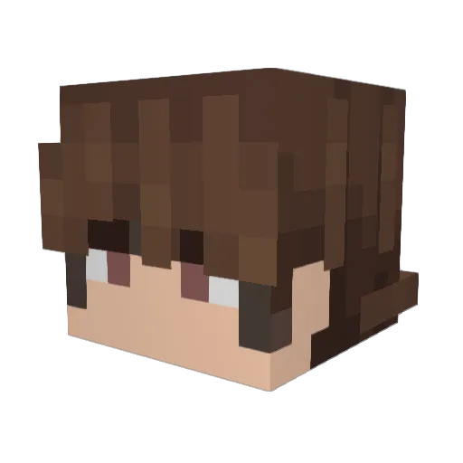 Cutuli Minecraft avatar head, 3D render