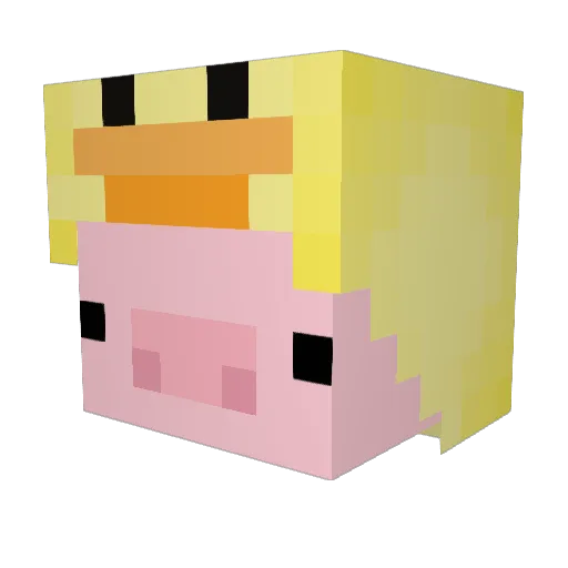 CuuuberKev Minecraft avatar head, 3D render