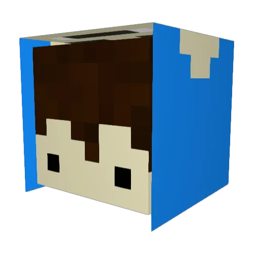 CuzImKnxback Minecraft avatar head, 3D render
