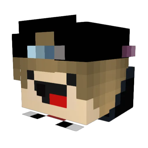 CuzImLud Minecraft avatar head, 3D render