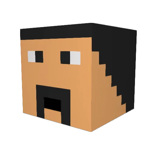 CuzImSucuk Minecraft avatar head, 3D render
