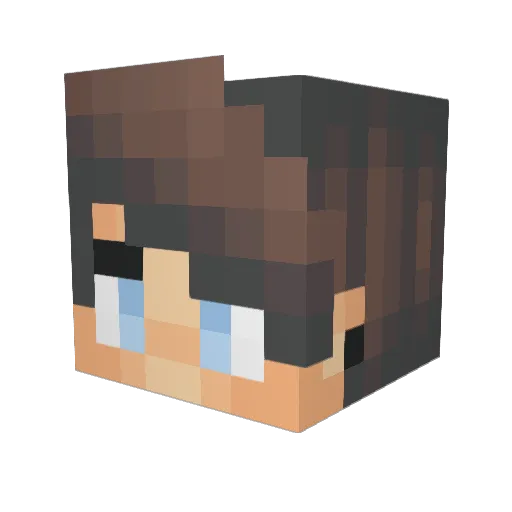 CuzimRisk Minecraft avatar head, 3D render