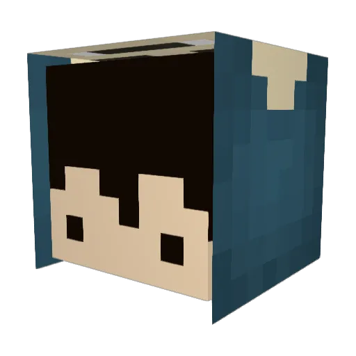 Cuzimpassii Minecraft avatar head, 3D render