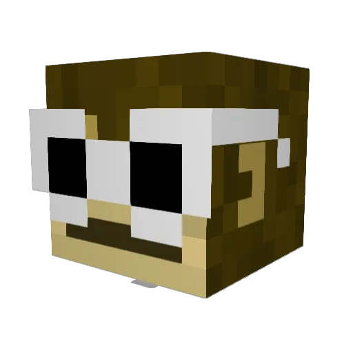 Cuzuo Minecraft avatar head, 3D render