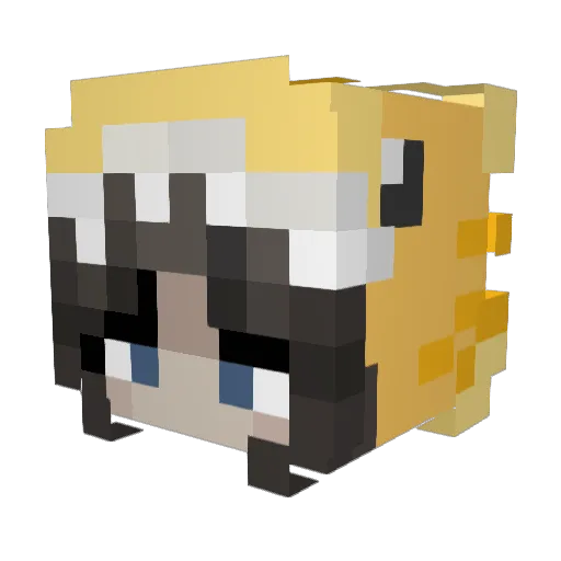 Cwady Minecraft avatar head, 3D render