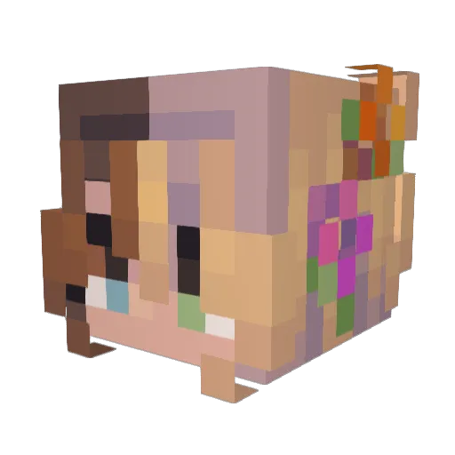 Cwattt Minecraft avatar head, 3D render