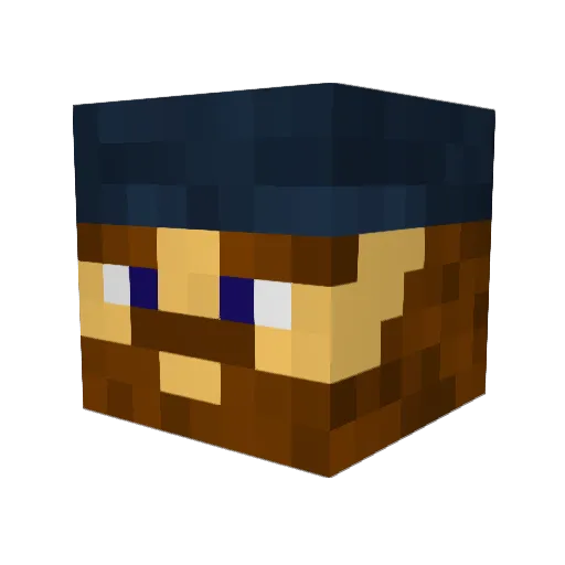 Cwegs Minecraft avatar head, 3D render