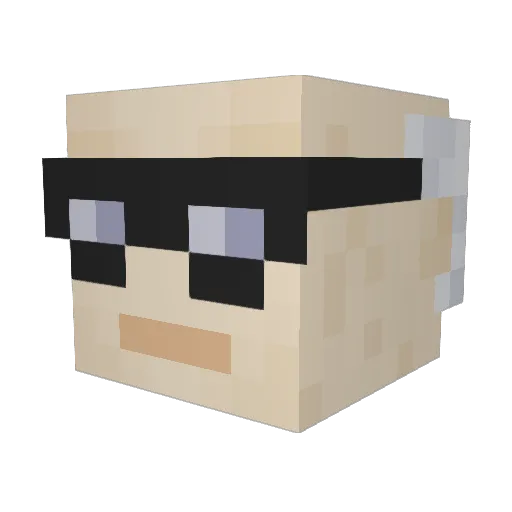 CwordMan Minecraft avatar head, 3D render