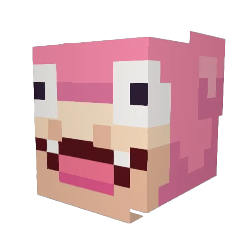 Cwub Minecraft avatar head, 3D render