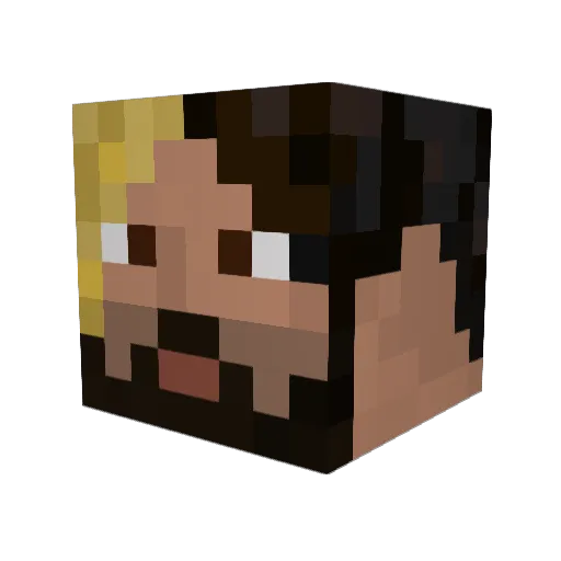 CxAV Minecraft avatar head, 3D render