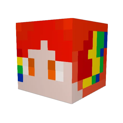 CyanAxolotl Minecraft avatar head, 3D render
