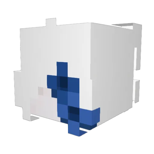 CyanOFF Minecraft avatar head, 3D render