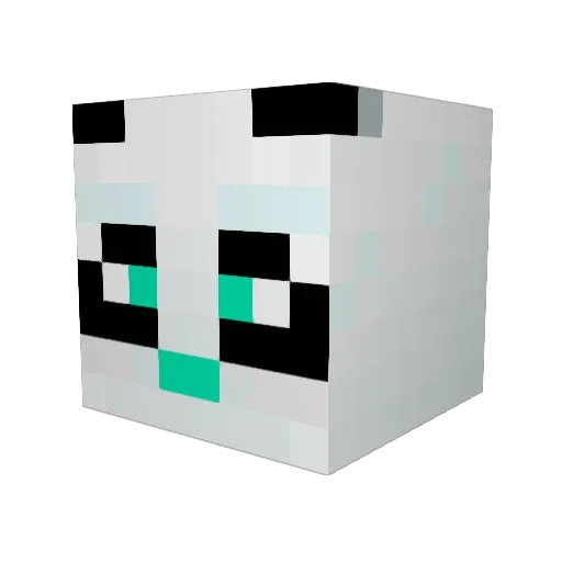 CyanPanda7 Minecraft avatar head, 3D render