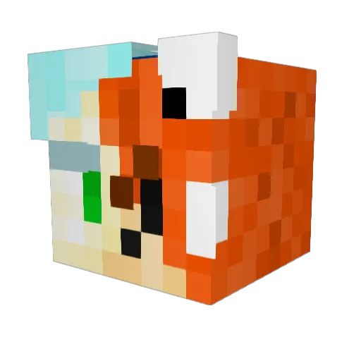 CyanRedPanda0 Minecraft avatar head, 3D render