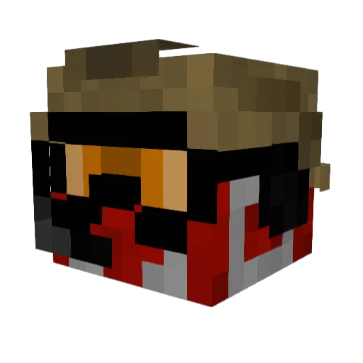 Cyan_Husky Minecraft avatar head, 3D render