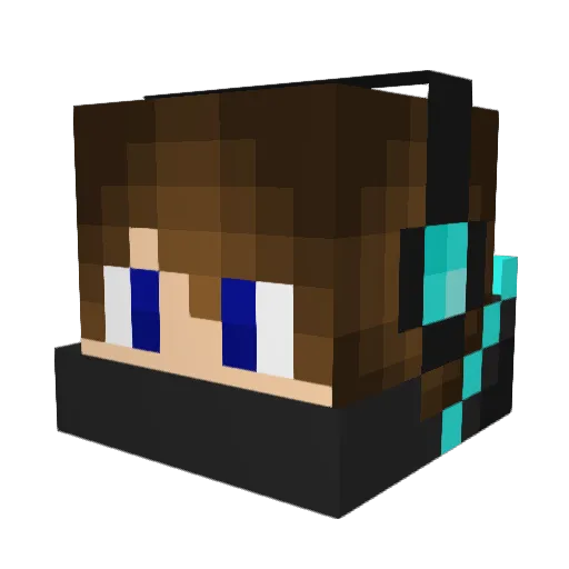 Cyan_Roo Minecraft avatar head, 3D render