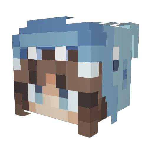Cyan_Zap Minecraft avatar head, 3D render