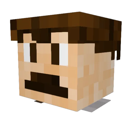 Cyanah Minecraft avatar head, 3D render