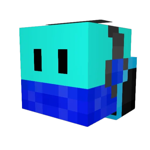 Cyaneed Minecraft avatar head, 3D render