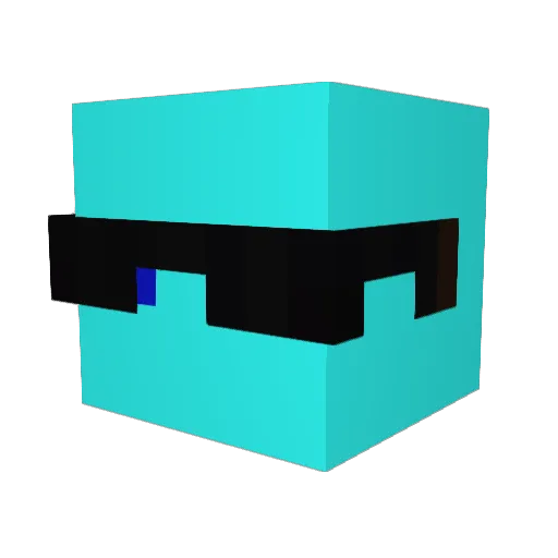 Cyanguyy Minecraft avatar head, 3D render