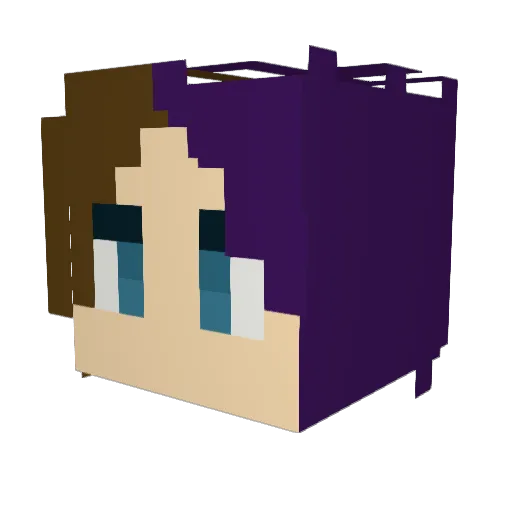 Cyanific Minecraft avatar head, 3D render
