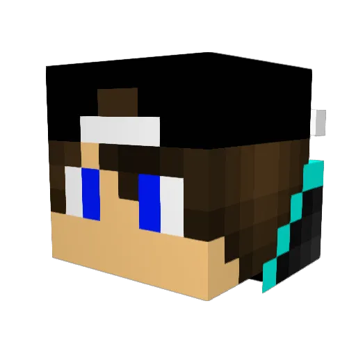 Cyanis Minecraft avatar head, 3D render