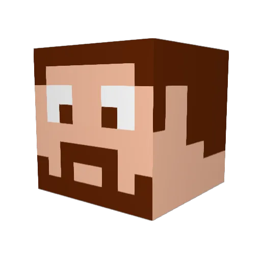 CyannGuest Minecraft avatar head, 3D render