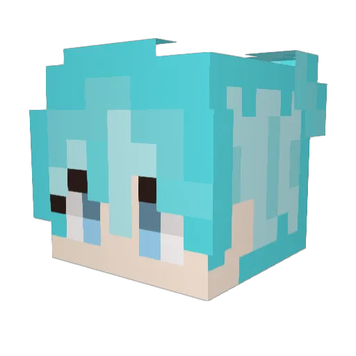 Cyannnn Minecraft avatar head, 3D render