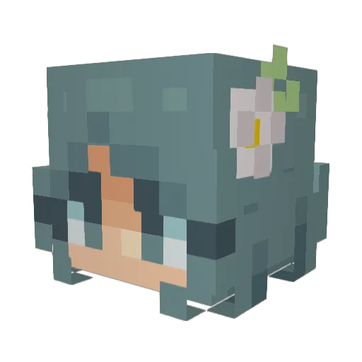 Cyanoi Minecraft avatar head, 3D render