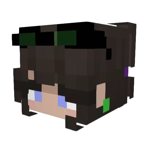 Cyanpurplexed Minecraft avatar head, 3D render