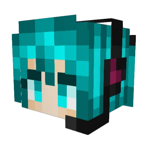 Cyaorn Minecraft avatar head, 3D render