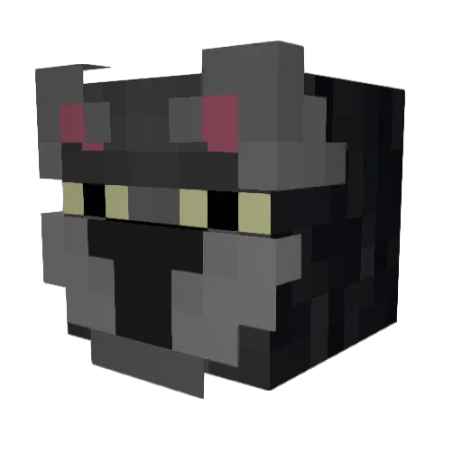 CyatCat Minecraft avatar head, 3D render