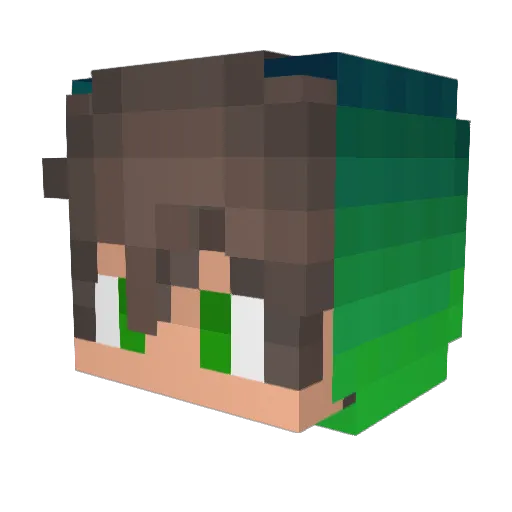CybLight Minecraft avatar head, 3D render
