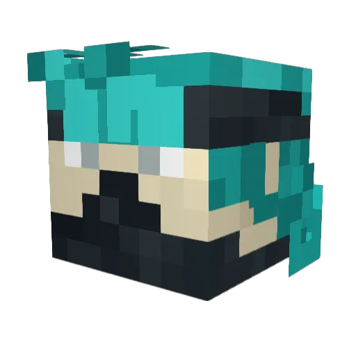 Cybago Minecraft avatar head, 3D render